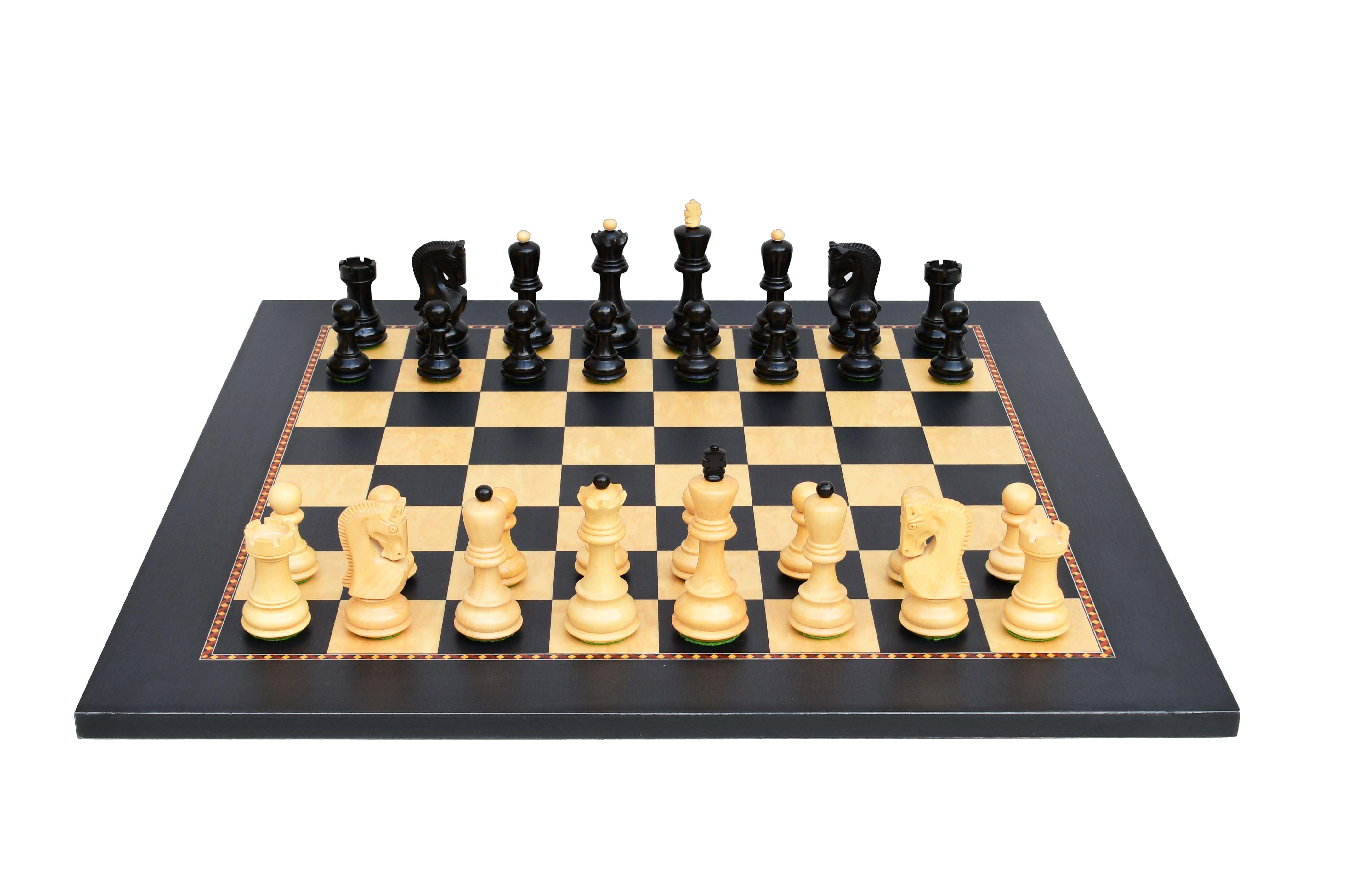 Wooden Chess Set No: 6, KH 95 mm, Queen's Gambit board with Zagreb Pieces